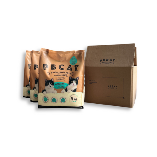 Kit com 3 Pacotes de Areia PBCAT GRÃOS FINOS + Caixa Interativa!