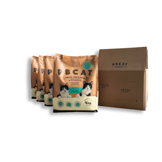 Kit com 4 Pacotes de Areia PBCAT GRÃOS FINOS + Caixa Interativa!