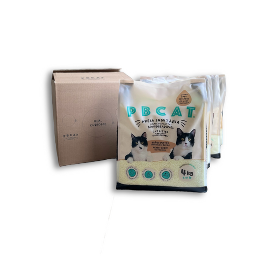 Kit com 4 Pacotes de Areia PBCAT GRÃOS MISTOS + Caixa Interativa!