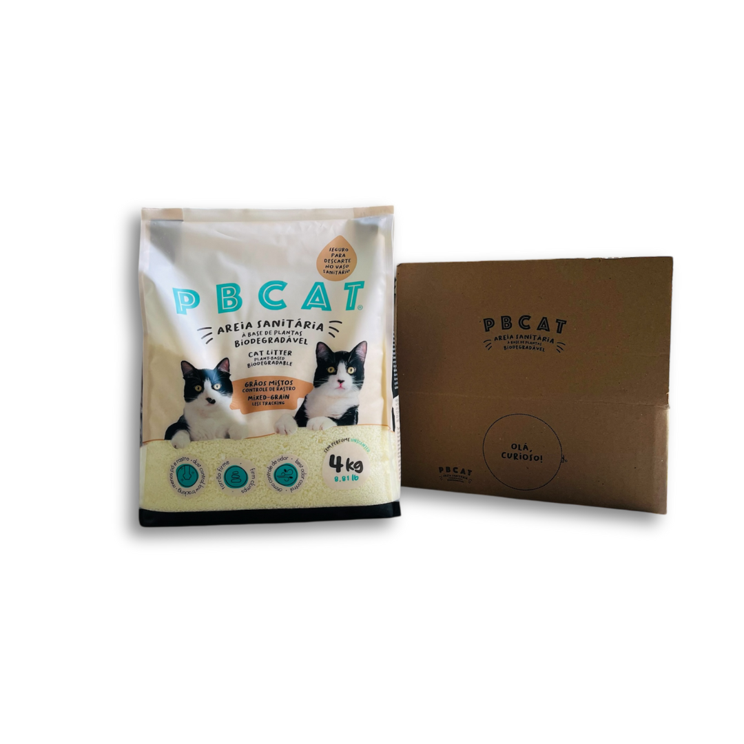 Areia Sanitária Biodegradável PBCAT 4 KG - GRÃOS MISTOS