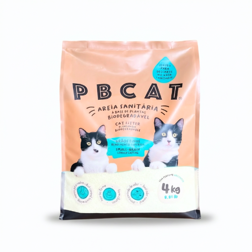 Areia Sanitária Biodegradável PBCAT 4 KG - GRÃOS FINOS