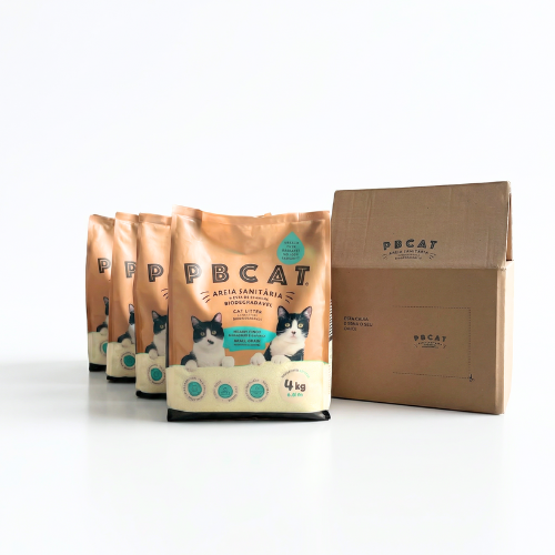 Kit com 4 Pacotes de Areia PBCAT GRÃOS FINOS + Caixa Interativa!