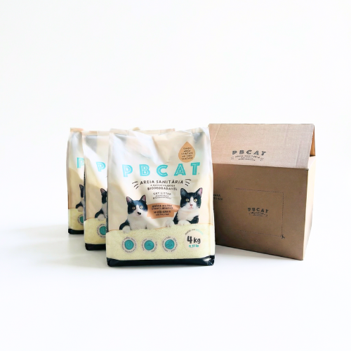 Kit com 3 Pacotes de Areia PBCAT GRÃOS MISTOS + Caixa Interativa!